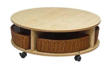 Image de Table de jeu ronde sur roulettes, 4 paniers